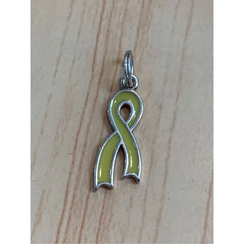 Yellow Ribbon Sterling Silver Jewelry Charm